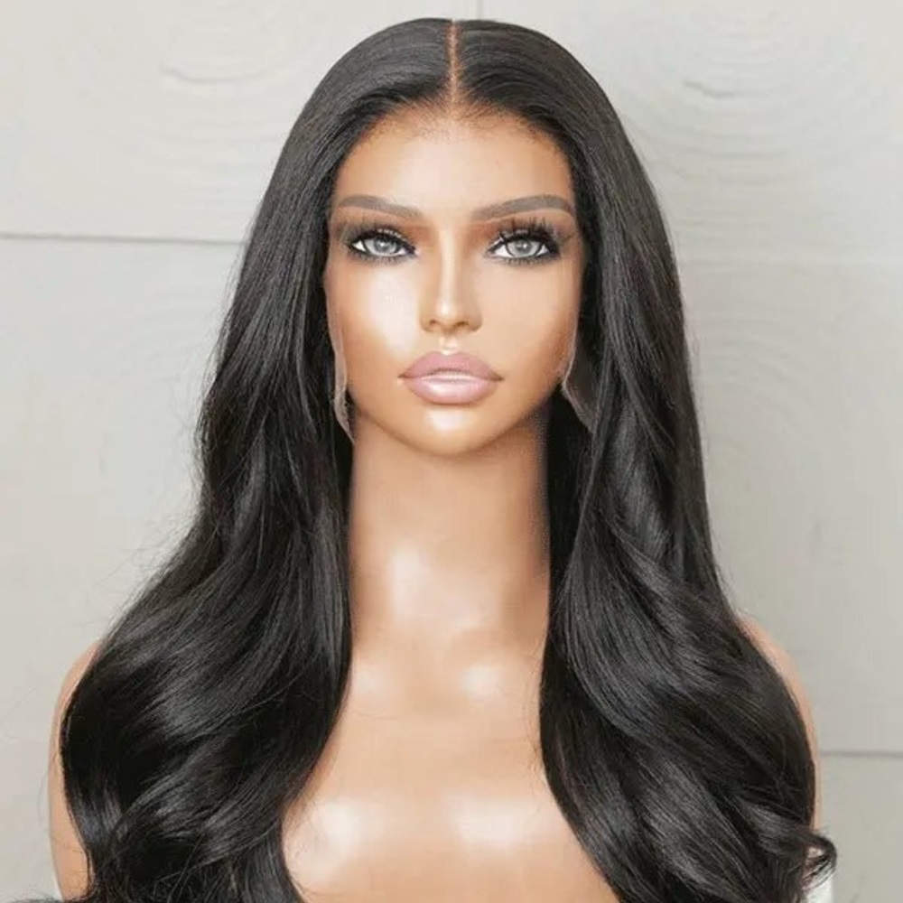EVELYN NATURAL BLACK LIGHT YAKI HAIR GLUELESS WIG (WORN/USED)